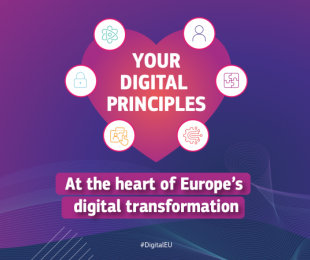 grafico con un corazón y la frase &amp;quot;your digital principles&amp;quot;