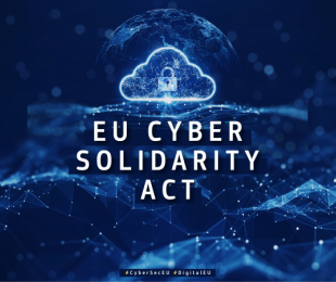 imagen de una nube con un candado y el texto &amp;quot;EU cyber solidarity act&amp;quot;