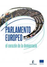 portada con el titulo "El Parlamento Europeo el corazón de la democracia con una imagen del hemiciclo