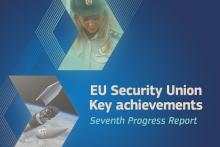 infografía con el texto "EU Security Union Key achievements Seventh Progress Report"